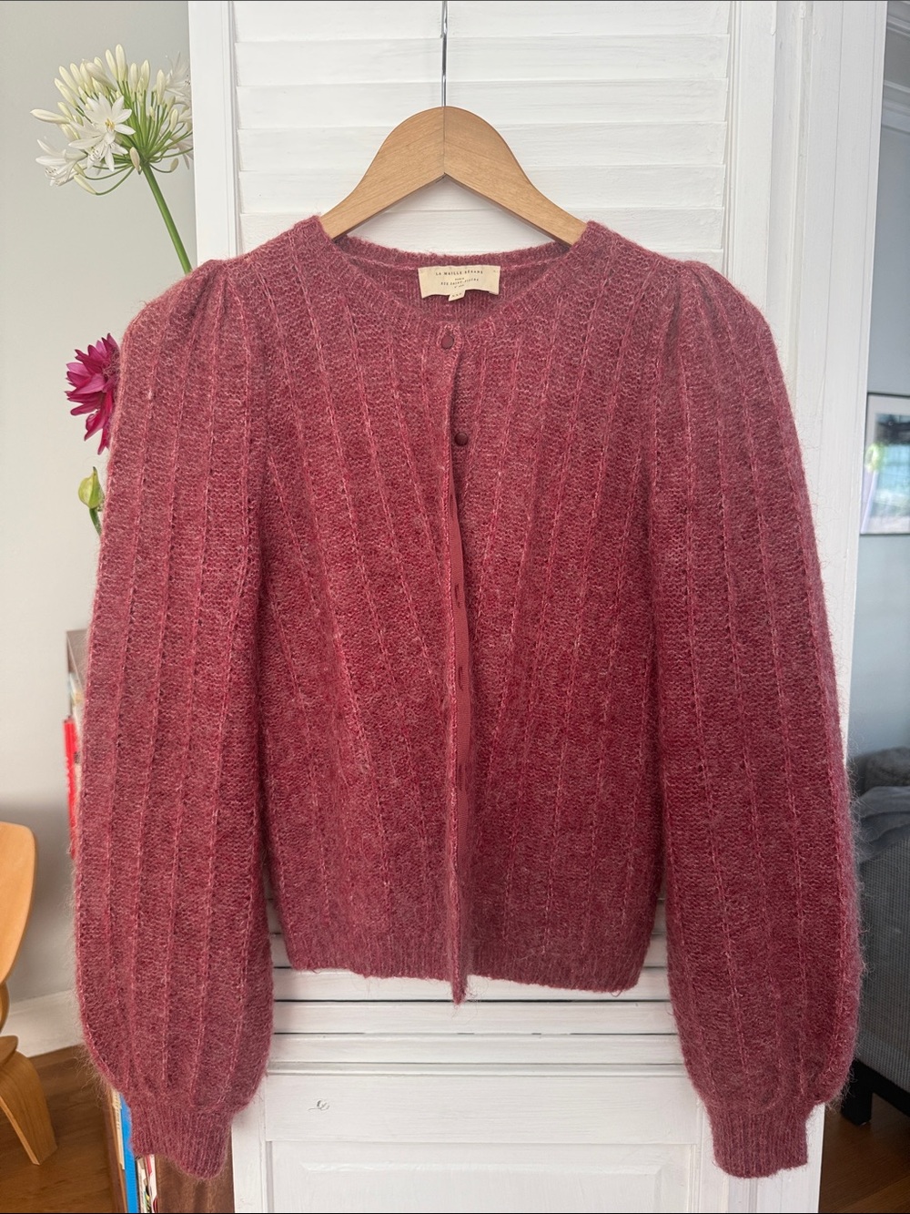 Sézane Amance Cardigan in Rosewood - XXS